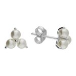 EARRINGS - 3 Pearl Studs