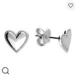 Earrings - Heart Edge Earrings Sterling Silver