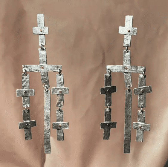Screenshot 2026-04-08 163646 EARRINGS - Large Union Mixed Metal Earrings Sterling Posts - Image 1