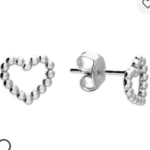 Earrings - Heart Outline Cut Out Earrings Sterling Silver
