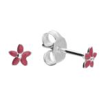 EARRINGS - Enamel Daisy Flower Studs Earrings Sterling Silver